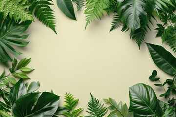 High Detail Picture of Flat Lay of Leaves with Copyspace
