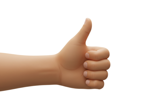 Thumbs up hand gesture 3 d render illustration