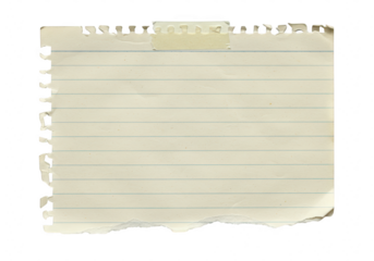 Torn lined notebook paper isolated on transparent background