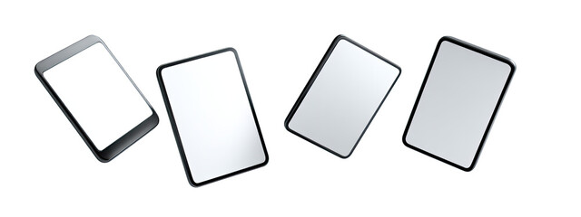 Multiple blank screens of modern mobile devices