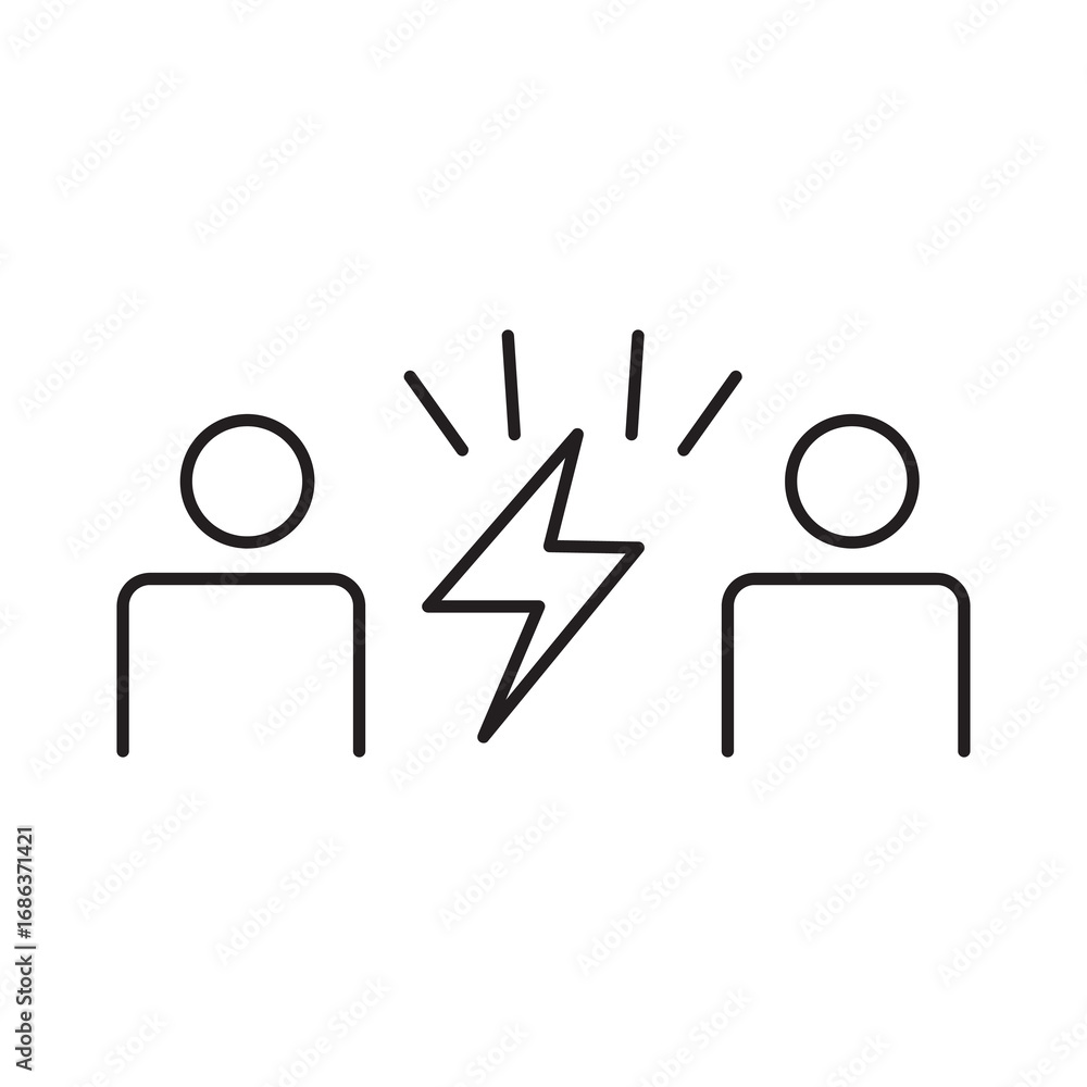 Poster conflict icon simple vector simple linear illustration for web and app..eps