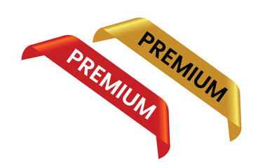 Premium Corner Ribbon Banner Set – Red and Gold Labels for Products & Ads