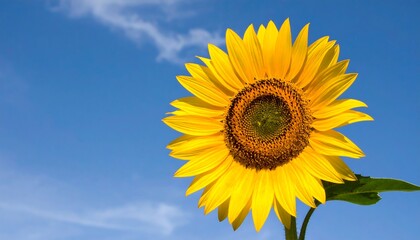 Obraz premium Bright yellow sunflower against a blue sky
