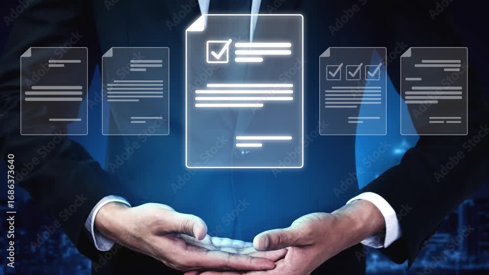 Poster online document management, cloud-based document access, secure digital file storage, paperless docu