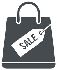 Shopping bag with sale tag for discount and promotion