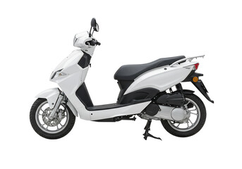 White scooter side view modern two wheel vehicle transportation illustration