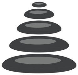 Stack of pebbles stacked in balanced zen stone tower for relaxation and spa concept