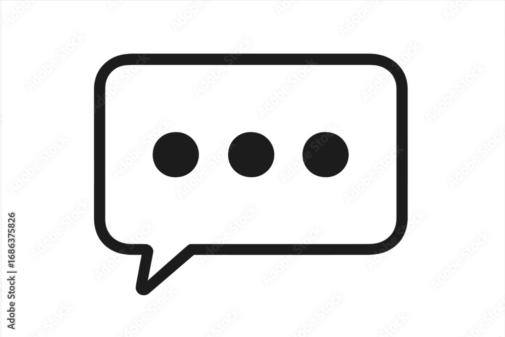 Poster speech bubble with dots icon. typing message symbol. chat, communication, conversation concept. vect
