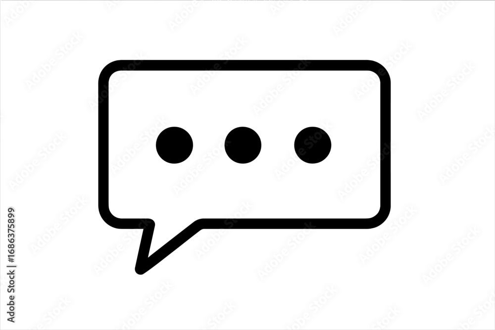 Poster chat message speech bubble icon. typing, thinking, or waiting symbol with three dots. communication,