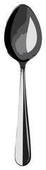 Polished Metal Spoon with Reflective Surface and Smooth Handle