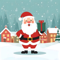 santa claus with gifts.   