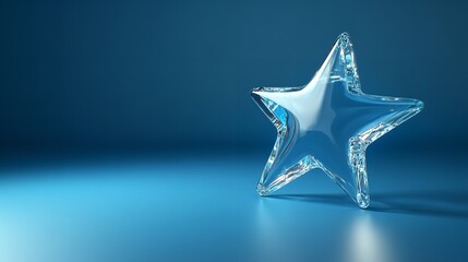 Obraz premium Sparkling star decoration blue background photography abstract style close-up shine