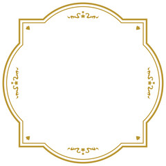 アンティーク/ビンテージ/フレーム/ラベル/ゴールド/イラスト/素材