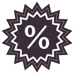 Stylized Starburst with Percentage Symbol for Sales and Discounts