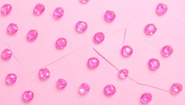 Pink gems on pink background