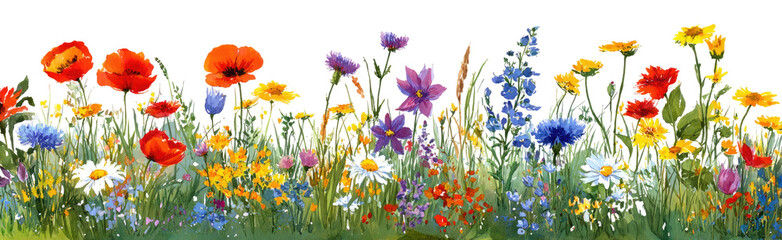 Vibrant flower meadow