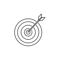 Outline Vector Icon of Target with Arrow – Business Strategy Symbol