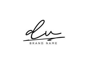 DV letter elegant cursive beauty handwriting logo.