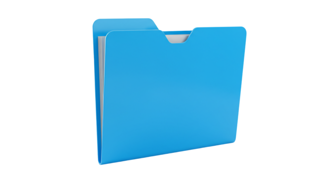 Blue file folder icon with documents digital organization data storage 3 d render transparent background - Powered by Adobe