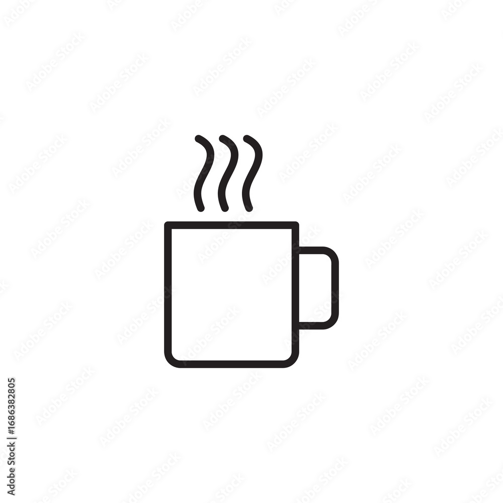 Aufkleber coffee mug icon simple vector isolated symbol vector linear illustration for web and app..eps