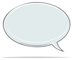 Modern cartoon style blank speech bubble vector illustration. Glossy empty dialogue balloon for communication.