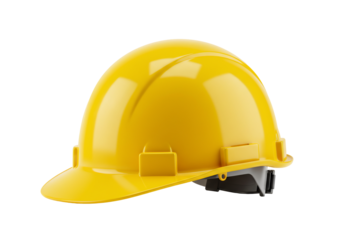 Yellow hard hat safety helmet construction work protection gear