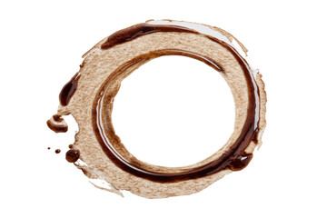 Coffee stain circular ring on a dark background