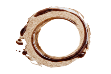 Coffee stain circular ring on a dark background