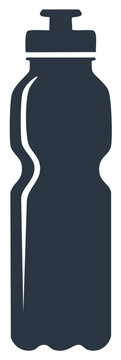 Simple dark silhouette icon of a sports water bottle for hydration