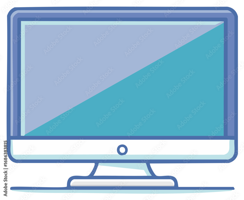Fototapete modern computer monitor with a blank screen displaying a diagonal color gradient
