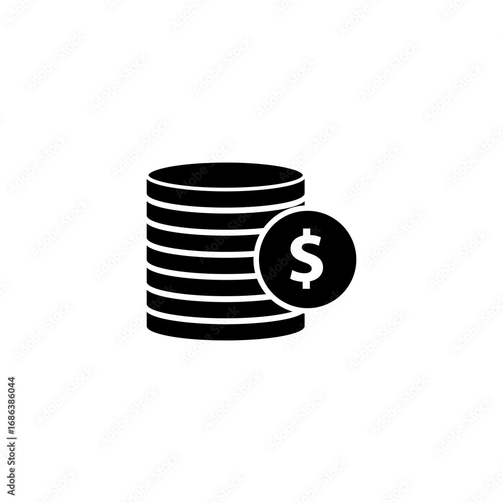 Poster coins stack icon simple vector isolated symbol trendy style illustraion for web and app..eps