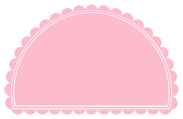 Pink Scalloped Banner with White Border for Copy Space