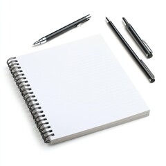 Writing tools and blank notebook home office still life minimalist setting top view creativity enhancement
