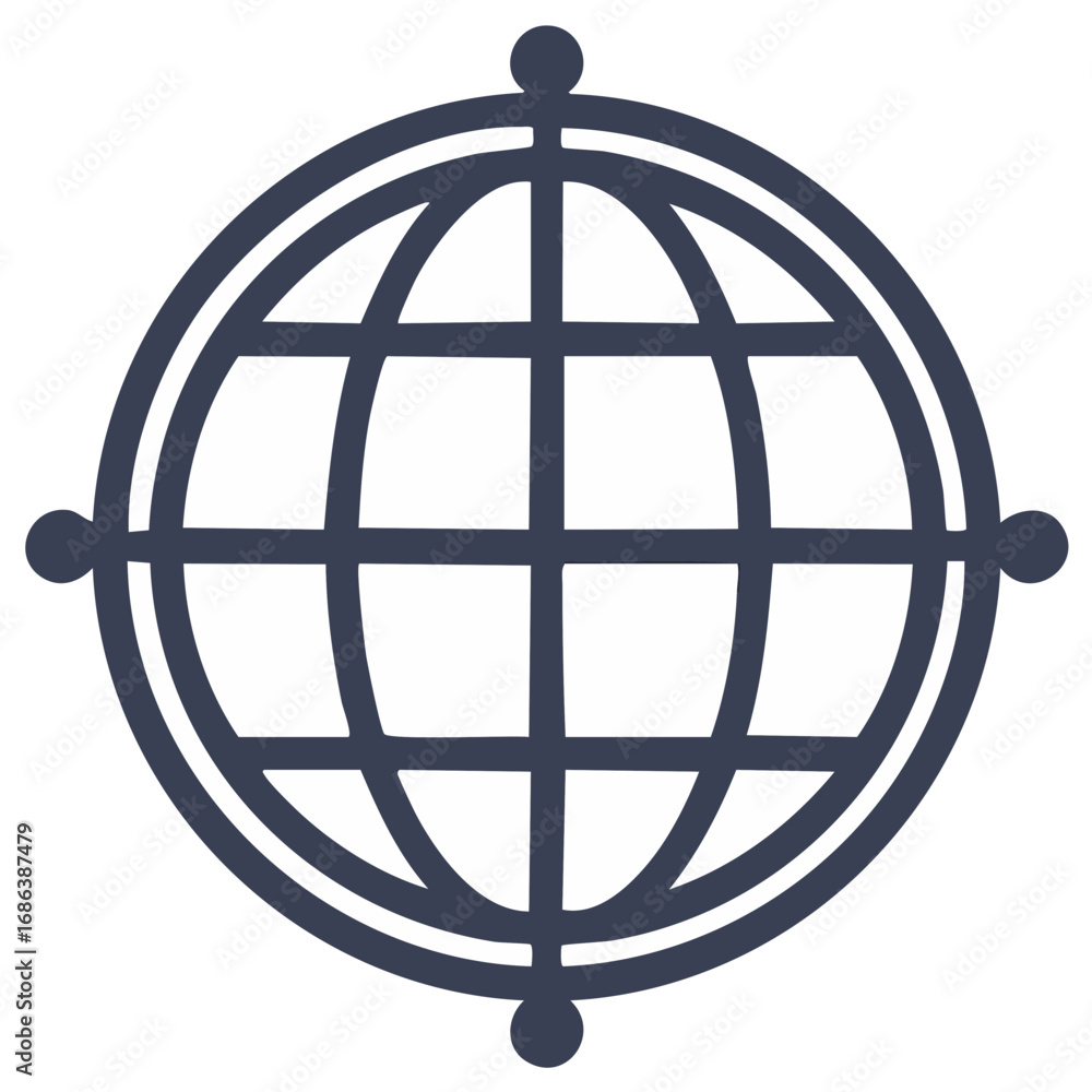 Poster global globe icon graphic with connection points representing world