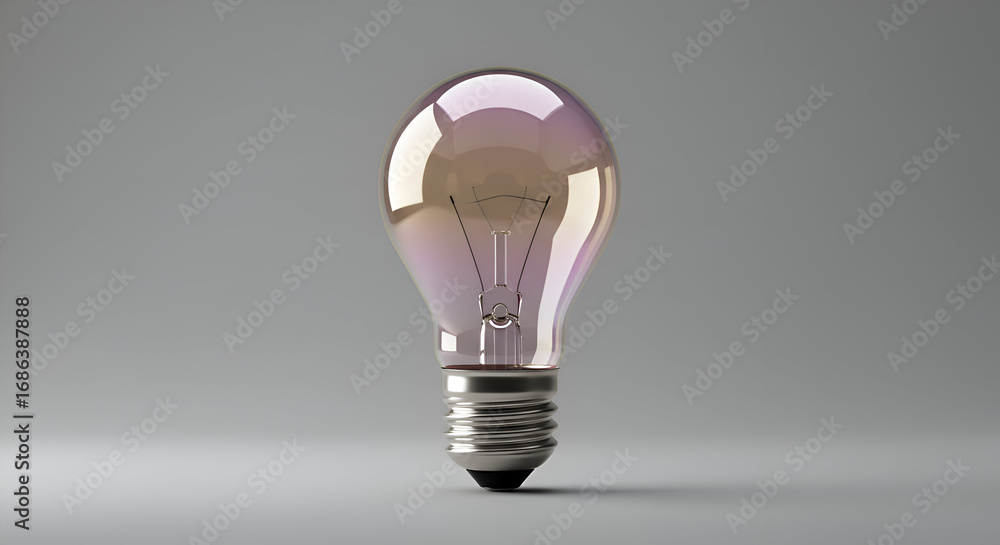 Aufkleber illuminating light bulb with gradient colors in a studio setting. single, centrally positioned light
