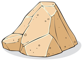Cartoon sandstone boulder illustration nature rock formation drawing