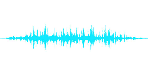 An abstract blue digital sound wave illustration vector shows a pulsating frequency graph for music and audio technology design