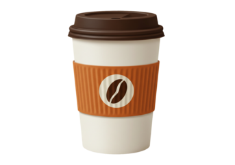 Take away coffee cup with coffee bean logo