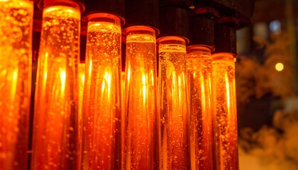 Orange glowing tubes