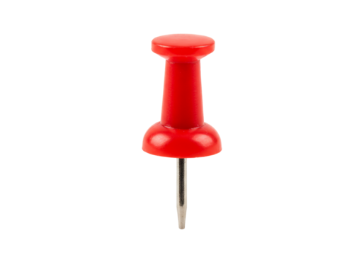 Red push pin transparent background office stationery