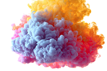 Colorful ink cloud swirling in vibrant hues