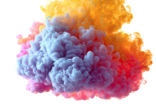 Colorful ink cloud swirling in vibrant hues
