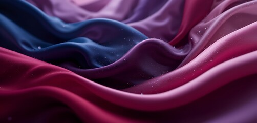 Obraz premium Abstract flowing fabric waves with smooth texture in vibrant red blue and purple hues