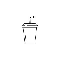 Icon Food Fast Food Soda Drink in Outline Style Vector Isolated Design