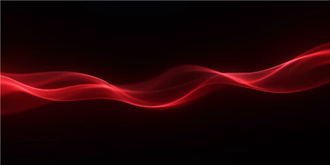 Vibrant red abstract design with flowing smoke waves and dynamic lines creating a colorful motion effect