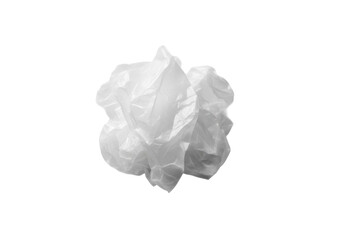 Irregularly crumpled, translucent wax paper with soft muted highlights and delicate folds, isolated on a clean transparent background with no shadows, concept for material texture study