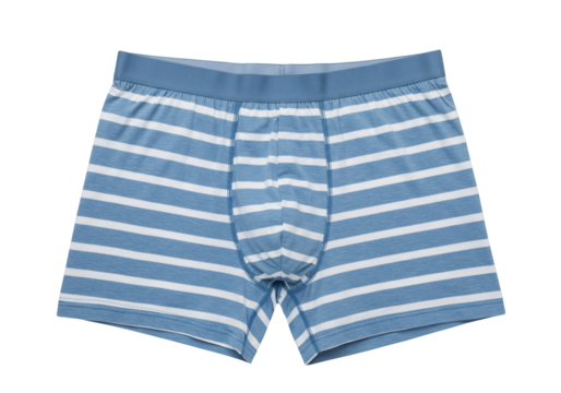 Mens blue white striped boxer shorts underwear apparel fashion comfortable clothing design