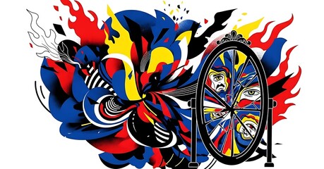 Obraz premium An Illustrated Exploration of the Human Psyche and Inner Turmoil