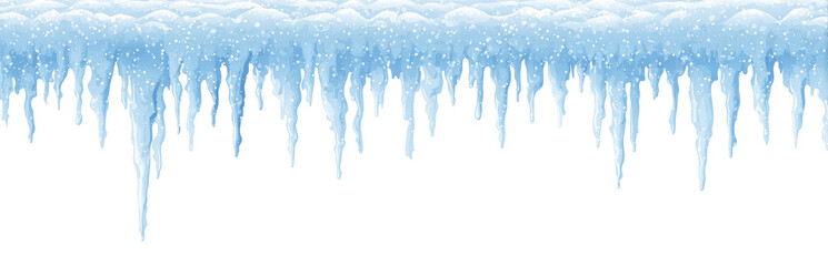 Icy icicles cascading against a dark background