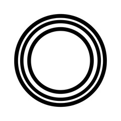 Concentric circles on black background.  Light, thin lines form rings